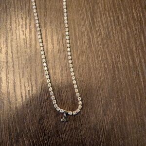 NEW BaubleBar Gold Ruth Initial Tennis Necklace Letter I - 17" With 3" Ext.